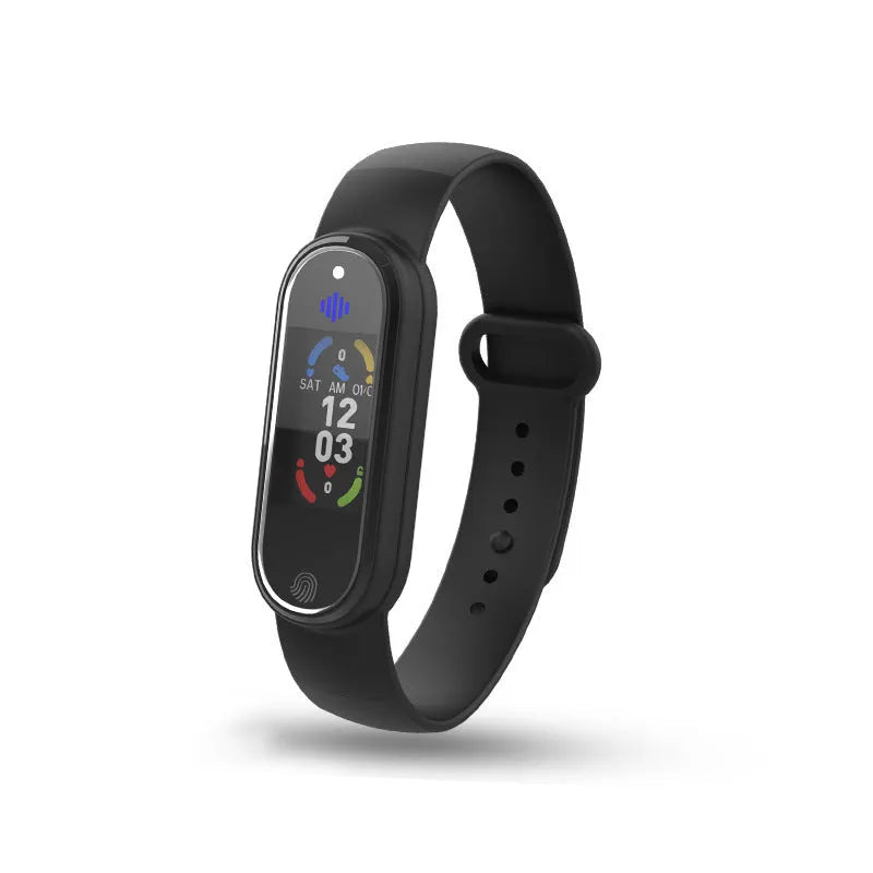 Black electronic mosquito repellent bracelet with USB charging port on wrist
