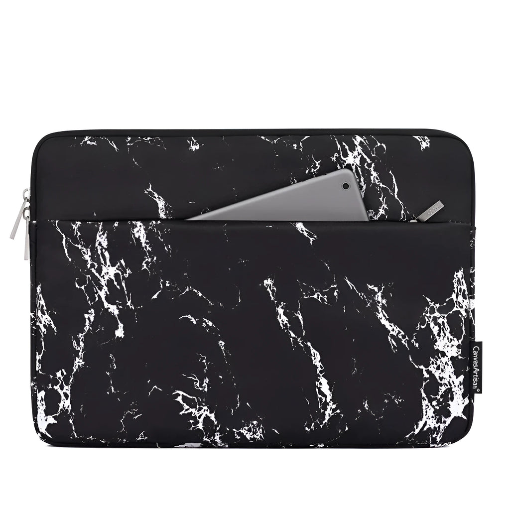 Polyester fibre laptop case liner bag in white or black, flat design with no lifting parts, for 11 to 17 inch laptops