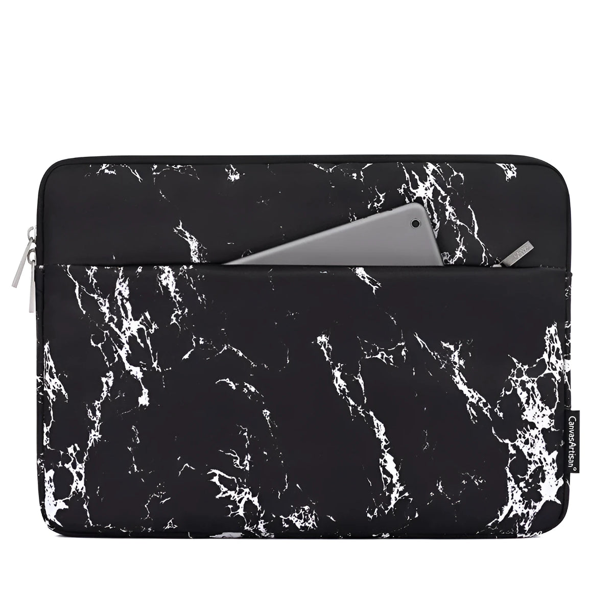 Polyester fibre laptop case liner bag in white or black, flat design with no lifting parts, for 11 to 17 inch laptops