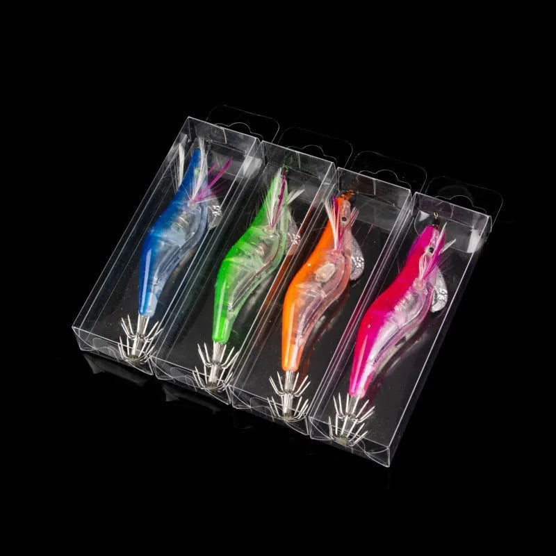 10cm electronic shrimp bionic hard bait with 2.5# hooks, 3D eyes, plastic body, and four colour options