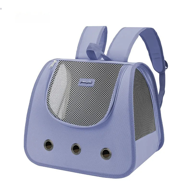 Oxford fabric pet cat backpack in khaki colour with medium-hard construction
