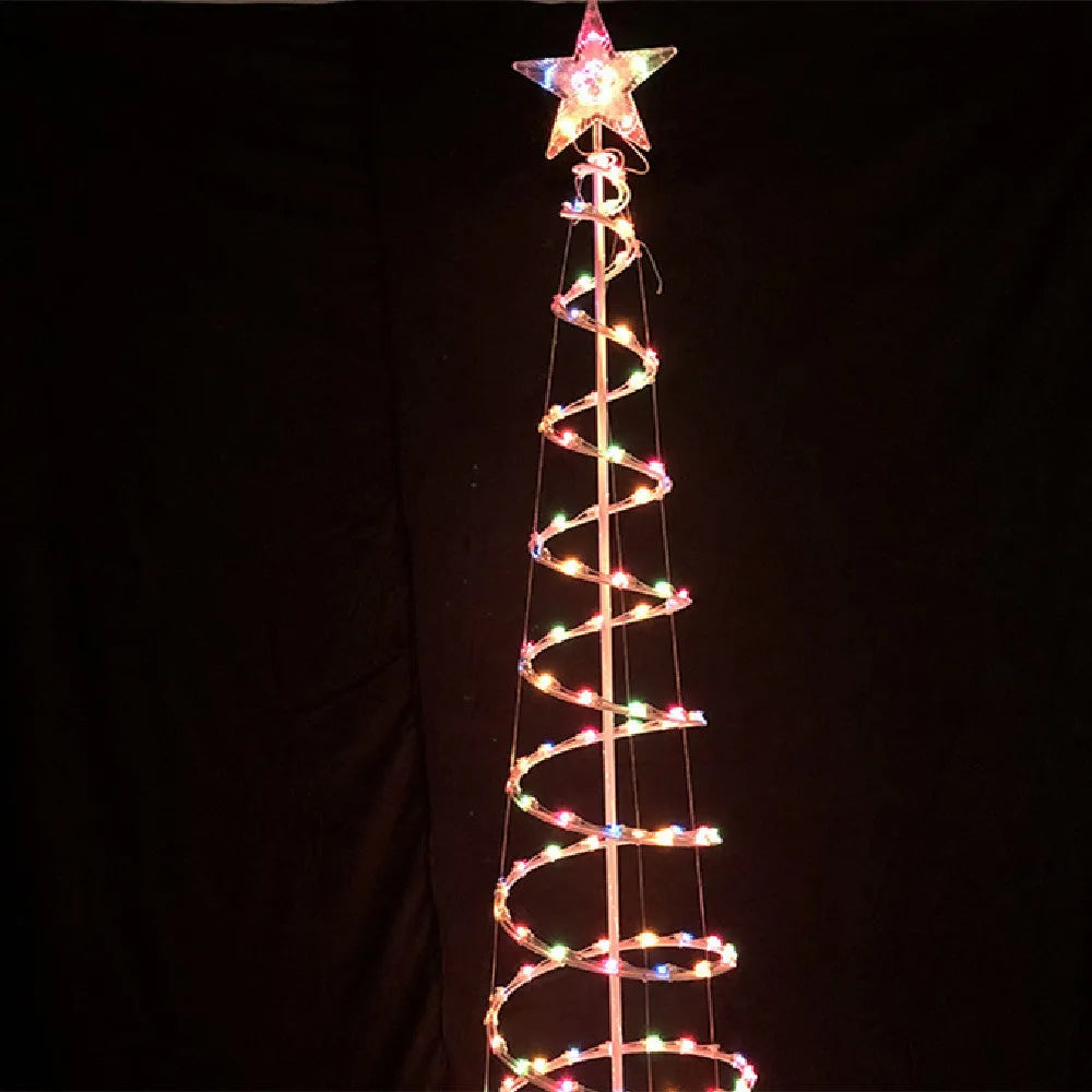 6FT spiral Christmas tree LED lights with remote control for indoor outdoor holiday decoration
