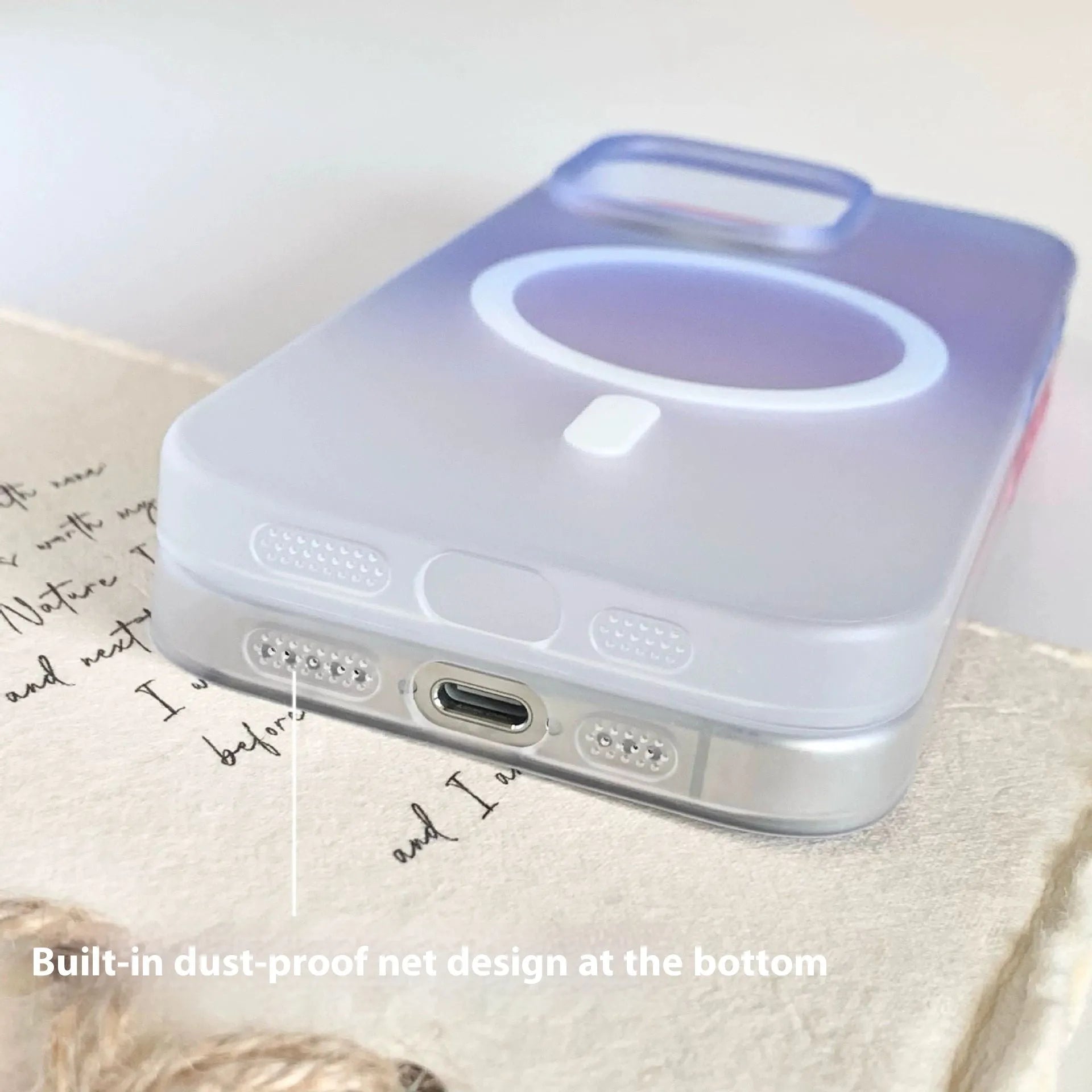 Gradient frosted magnetic suction phone case for iPhone with ultra-thin PC construction