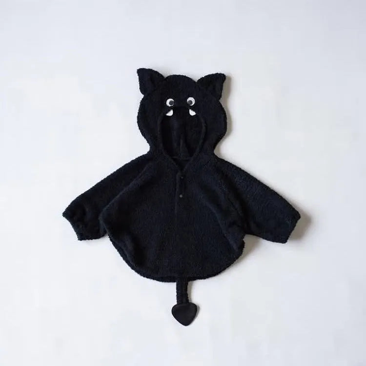 Hooded fleece baby plush top with cartoon Avatar pattern, white black or brown, suitable height 73cm to 100cm