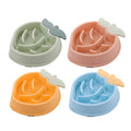 Pineapple design plastic slow food bowl for dogs in blue colour, food-grade material