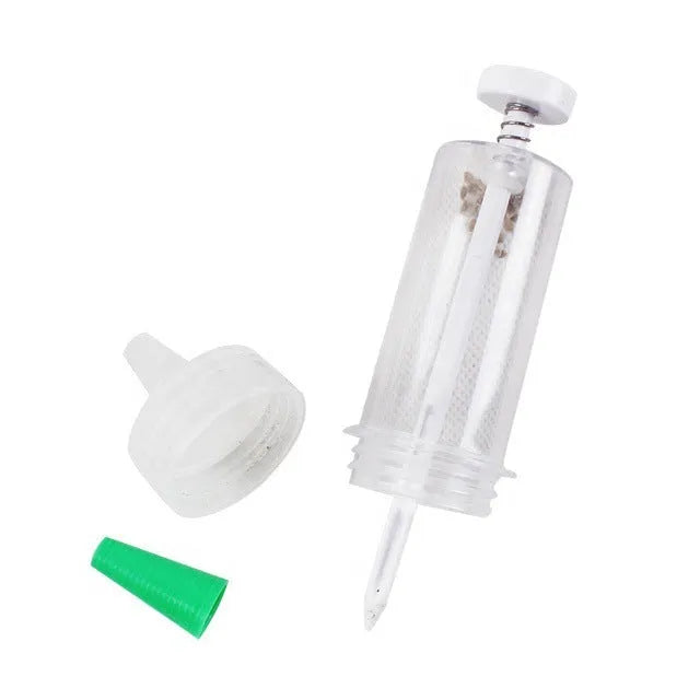 Plastic mini garden planter tool with 12cm length and 3cm diameter for seed distribution