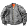 Men's loose-fit cotton-padded pilot jacket in nylon, shown in Army Green colour.