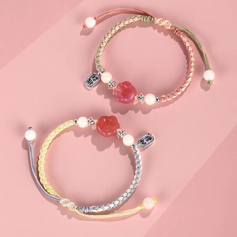 Cat's paw design woven bracelet in couple style with manual processing