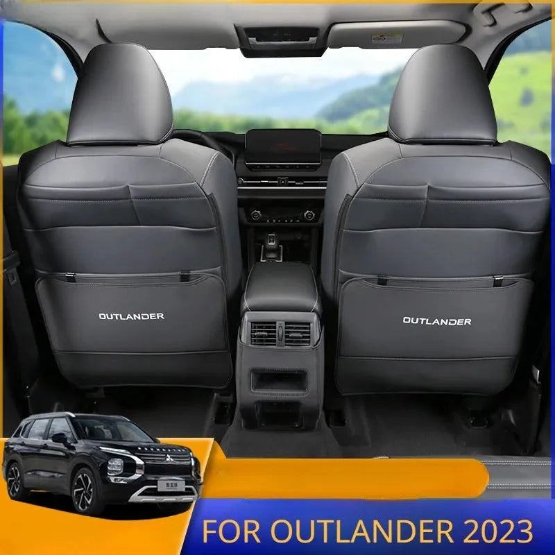 Three leather anti-kick pads for 2023 Outlander seat protection in black, grey or brown colour options