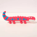 Green lizard-shaped dog chew toy with squeaker for aggressive chewers and teeth cleaning