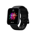 Black GPS sports smart watch with LCD display showing health metrics on rubber strap