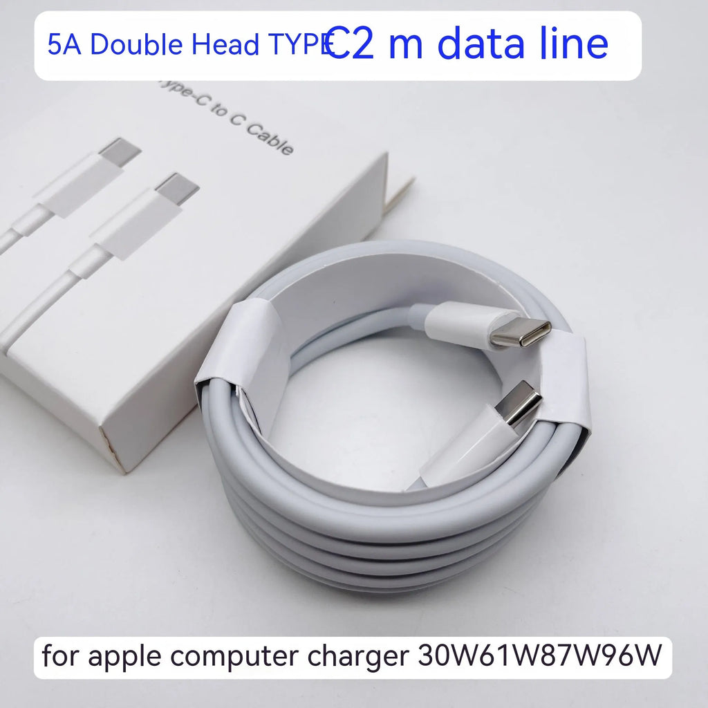 Laptop power adapter charger with USB C-to-C cable showing compact size