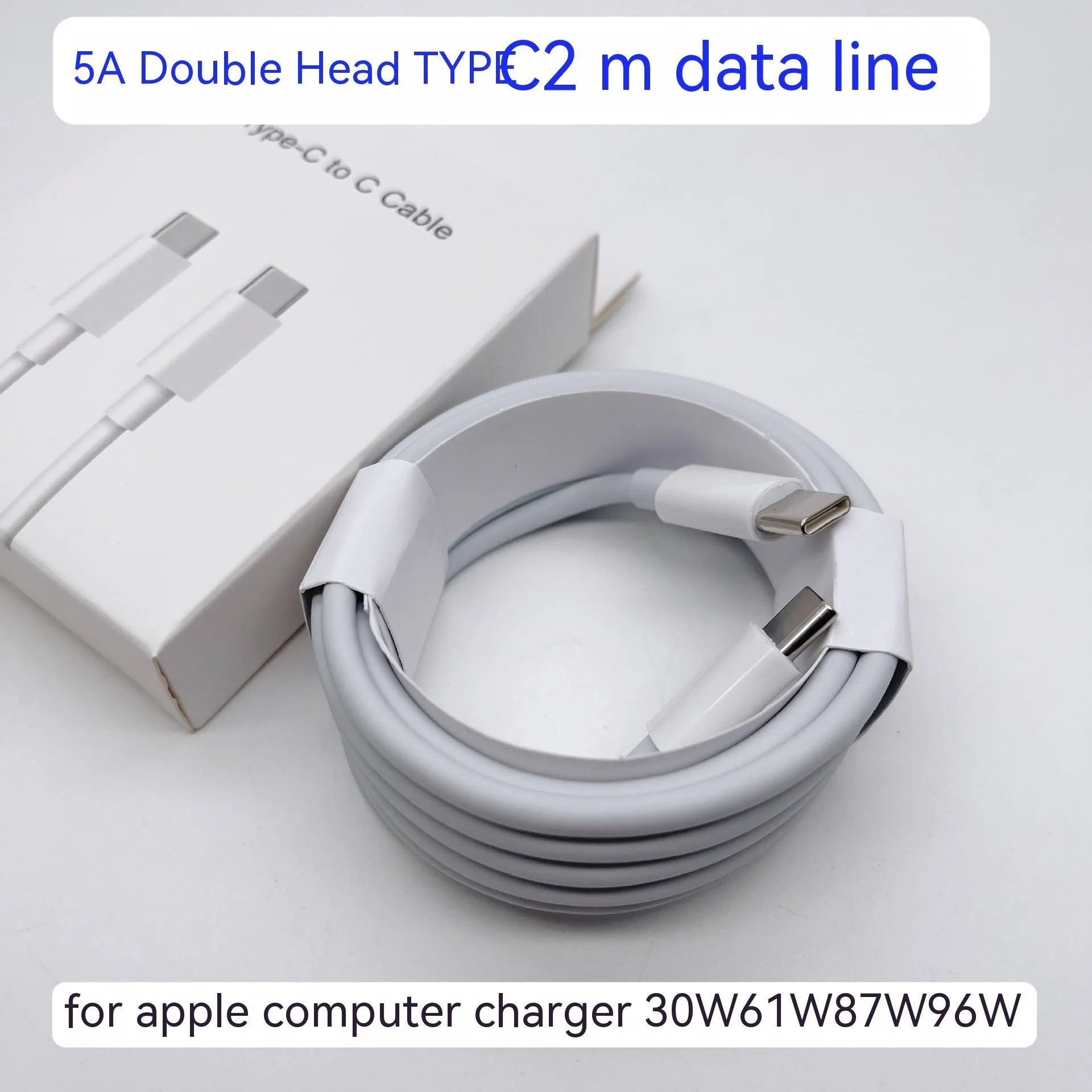Laptop power adapter charger with USB C-to-C cable showing compact size