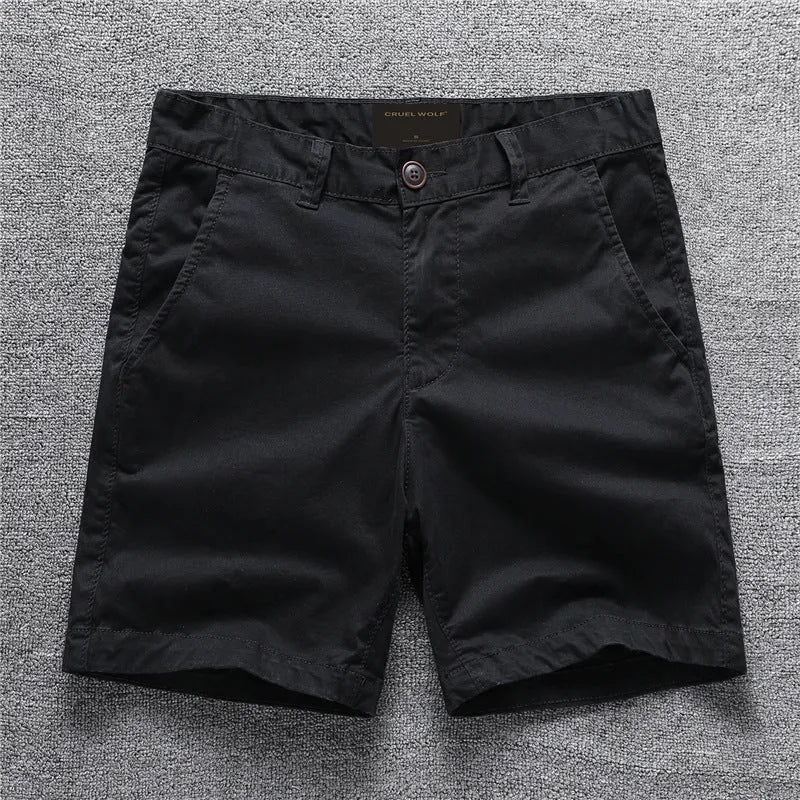 Cotton camouflage summer shorts with zip fly in multiple colour options