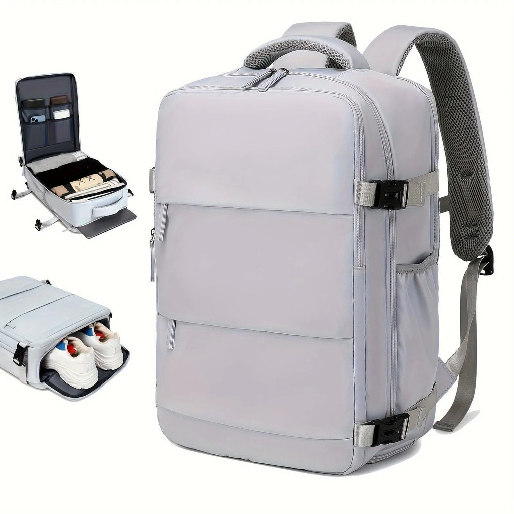 Large nylon luggage backpack for men in solid colour with 20-35L capacity and anti-theft features