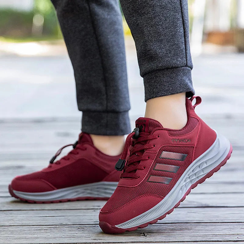 Men's and women's mesh mom shoes with elastic band and non-slip sole in multiple colours