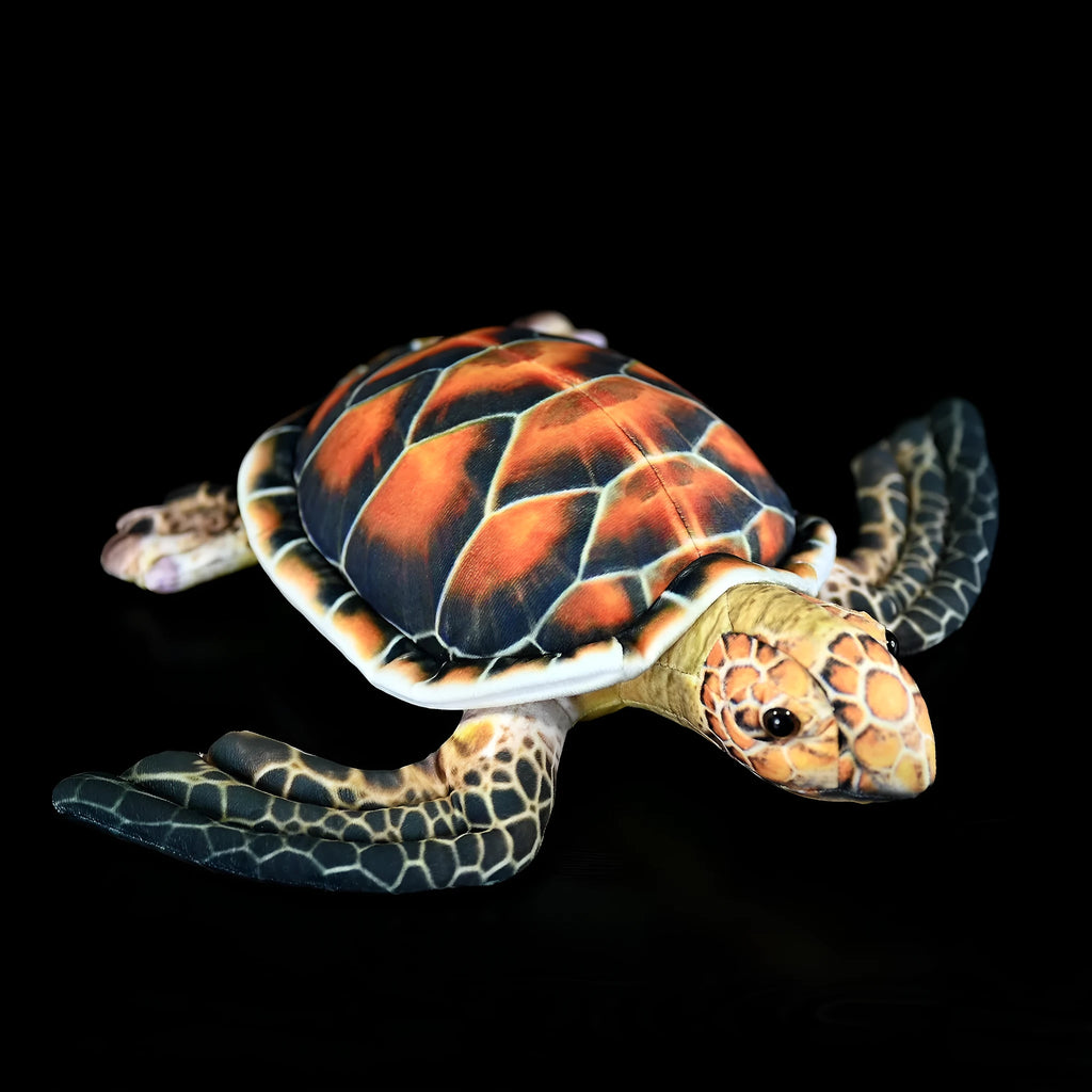 Brown turtle plush toy 32cm from mouth to tail with soft plush fabric and PP cotton filling