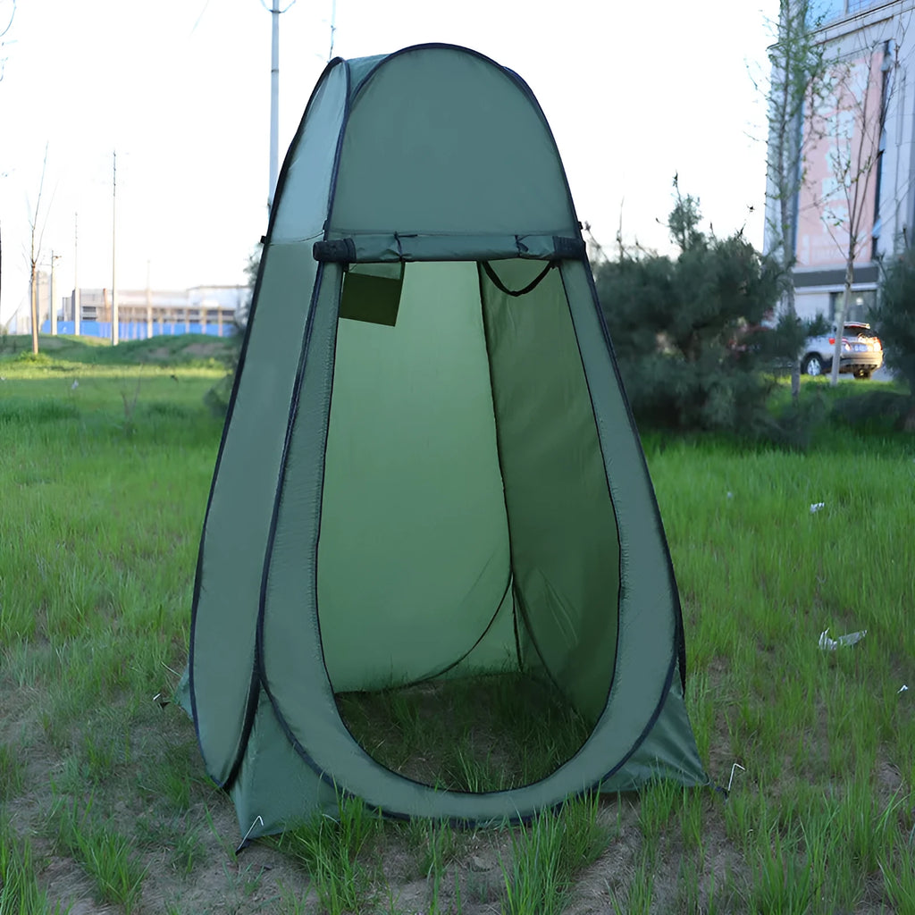 Quick-opening outdoor camping changing tent in blue with waterproof silver-coated polyester fabric