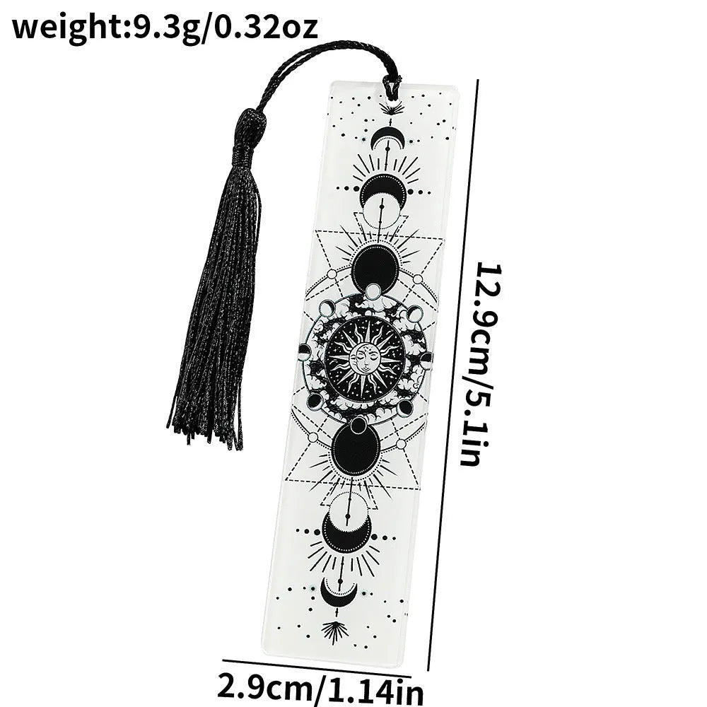 Skull pattern acrylic tassel bookmark in one of ten colour options A to J