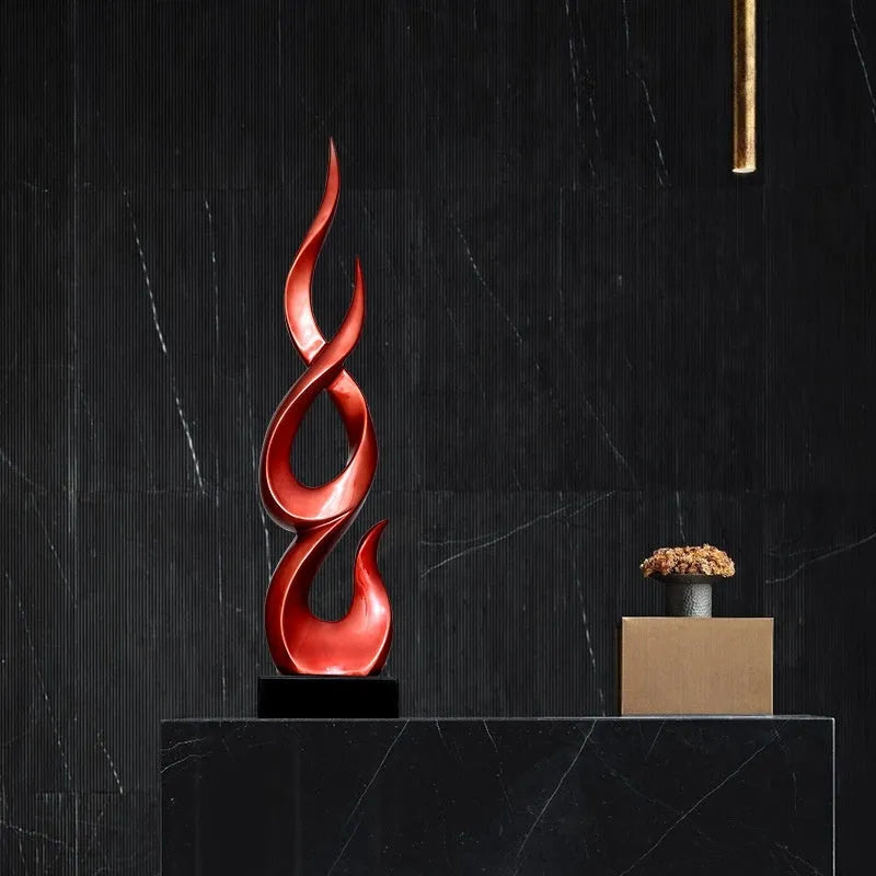A selection of resin decorative ornaments in gold, silver, and gradient colours, showing Fire and High-rise style options.