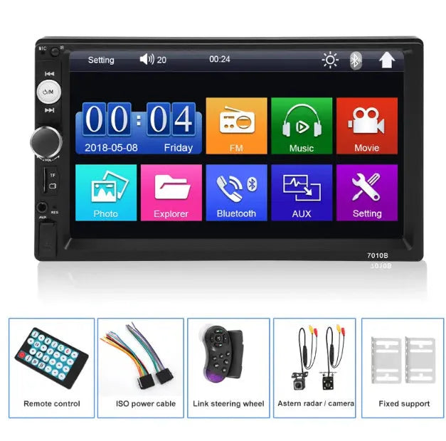 7-inch HD Bluetooth car player with LCD screen for vehicle installation
