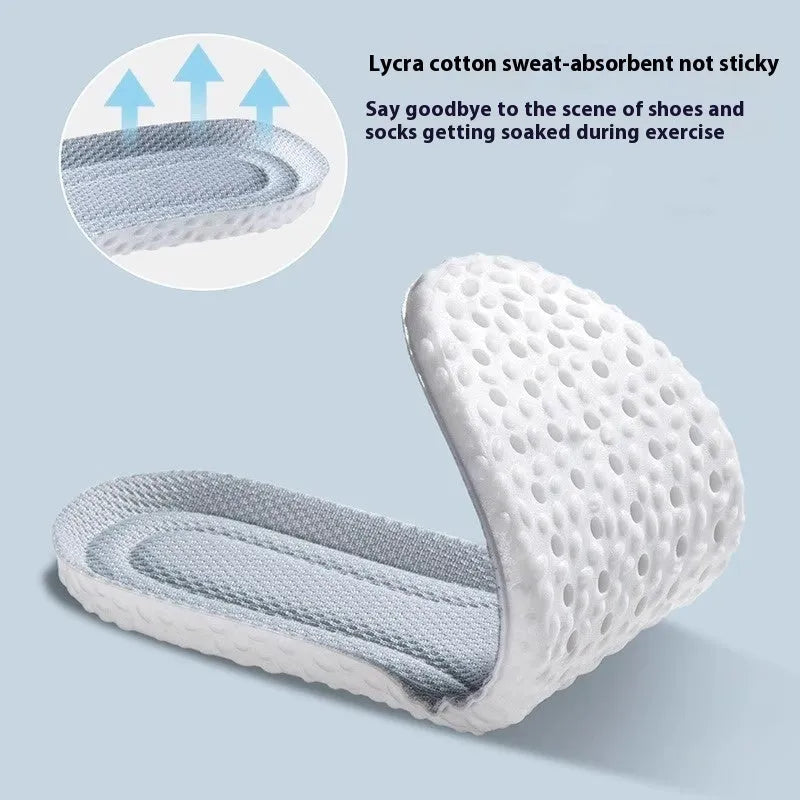 Breathable PU sports insoles in grey, black or orange colours with trimmable design for size customisation