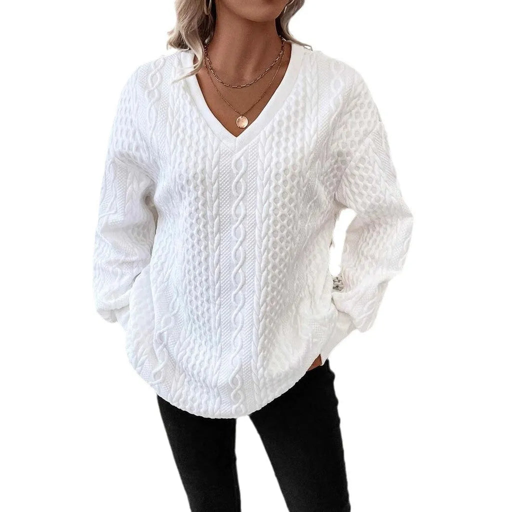 Men's loose fit long sleeve T-shirt in Milky White with 3D pattern detail