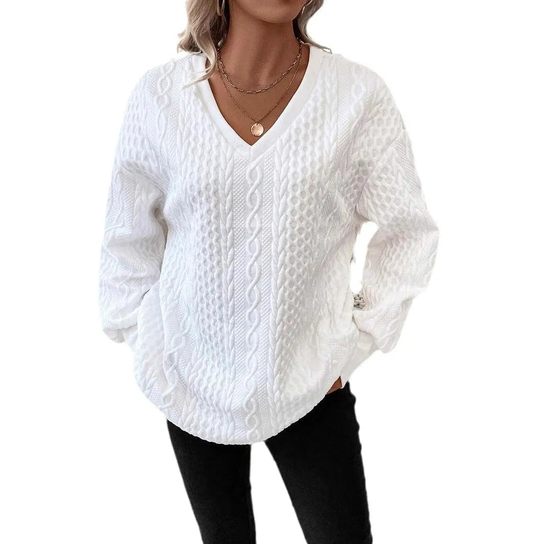 Men's loose fit long sleeve T-shirt in Milky White with 3D pattern detail