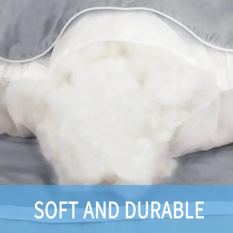 U-shaped pregnancy pillow in ice silk fabric, shown in grey colour.