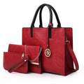 Women's mother-and-child handbag set in PU with shoulder strap, available in black, bronze, khaki, pink, red