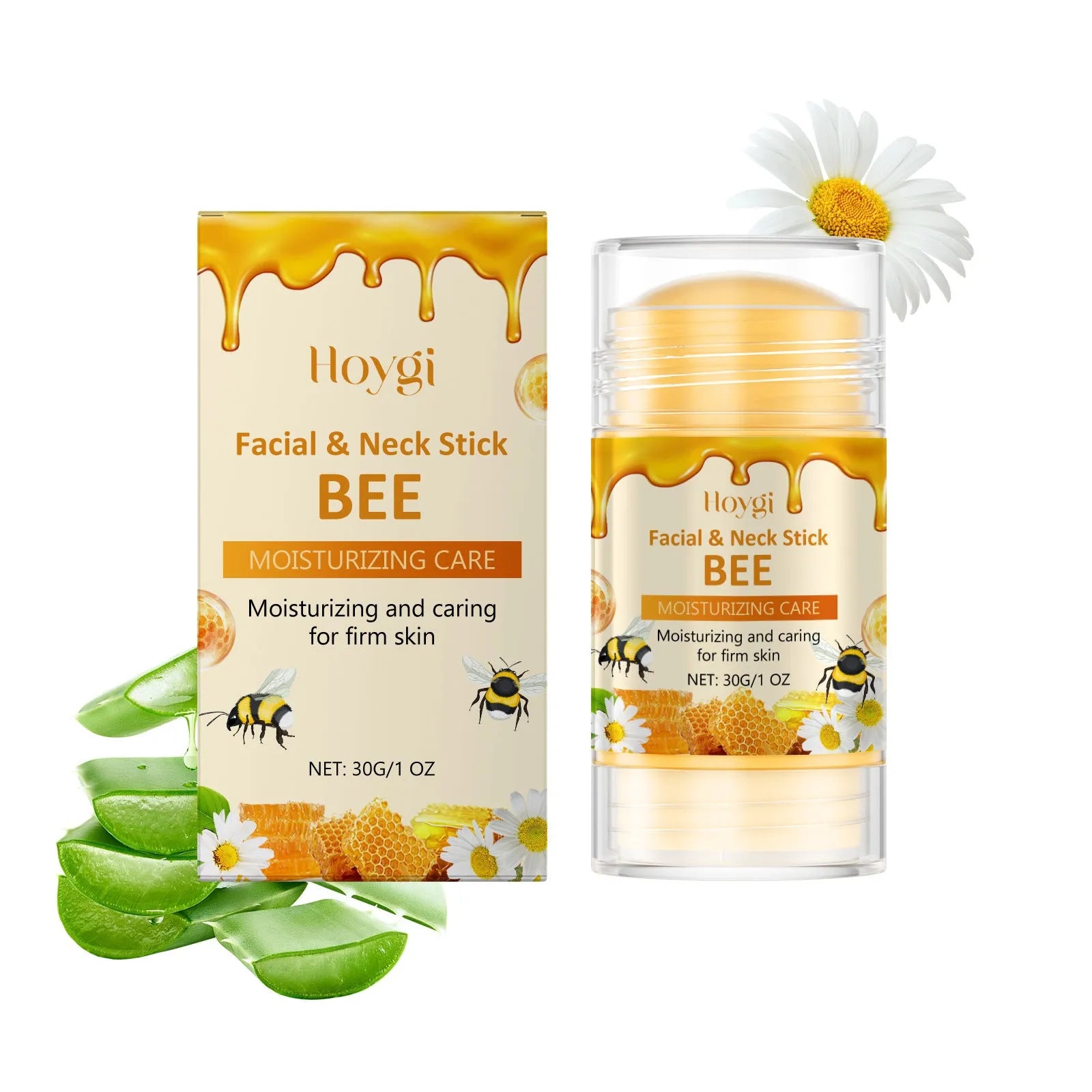 30g twist-up moisturising essence stick for facial skincare with bee venom and botanical extracts.