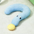 Blue rectangular pet pillow for cats and dogs on a floor, showing its 62cm by 39cm size.