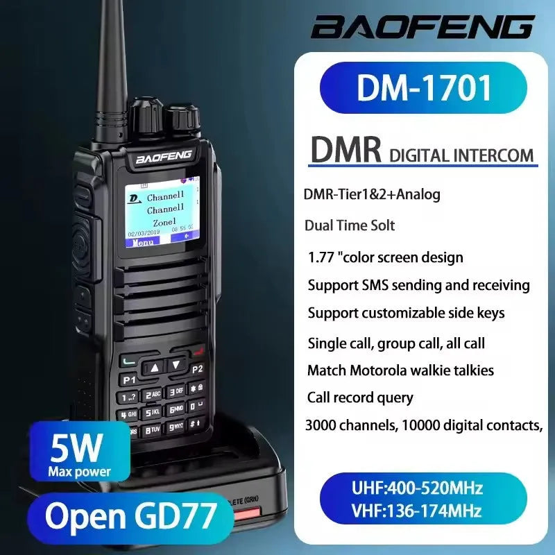 DM-1701 digital interphone two-way radio with lithium battery and 999 channels