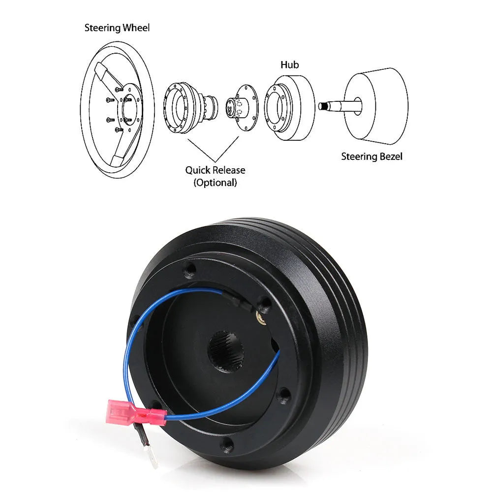 Black steering wheel base modification fitting for Honda Civic EK and EG models.