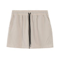 Men's grey polyester basketball shorts with elastic waistband shown front and back