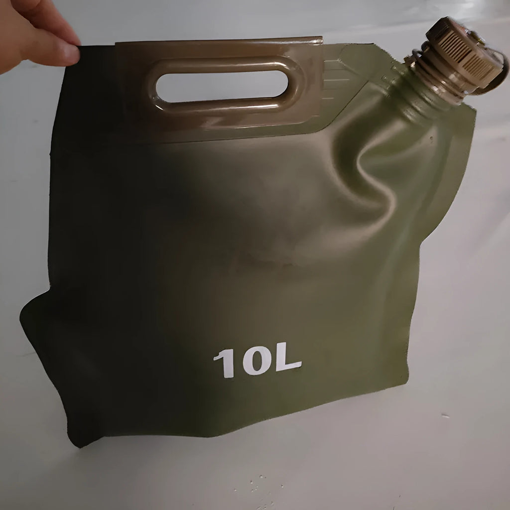 Portable folding TPU oil bag for liquid gasoline transport, available in 5L, 10L, 20L, and 30L sizes