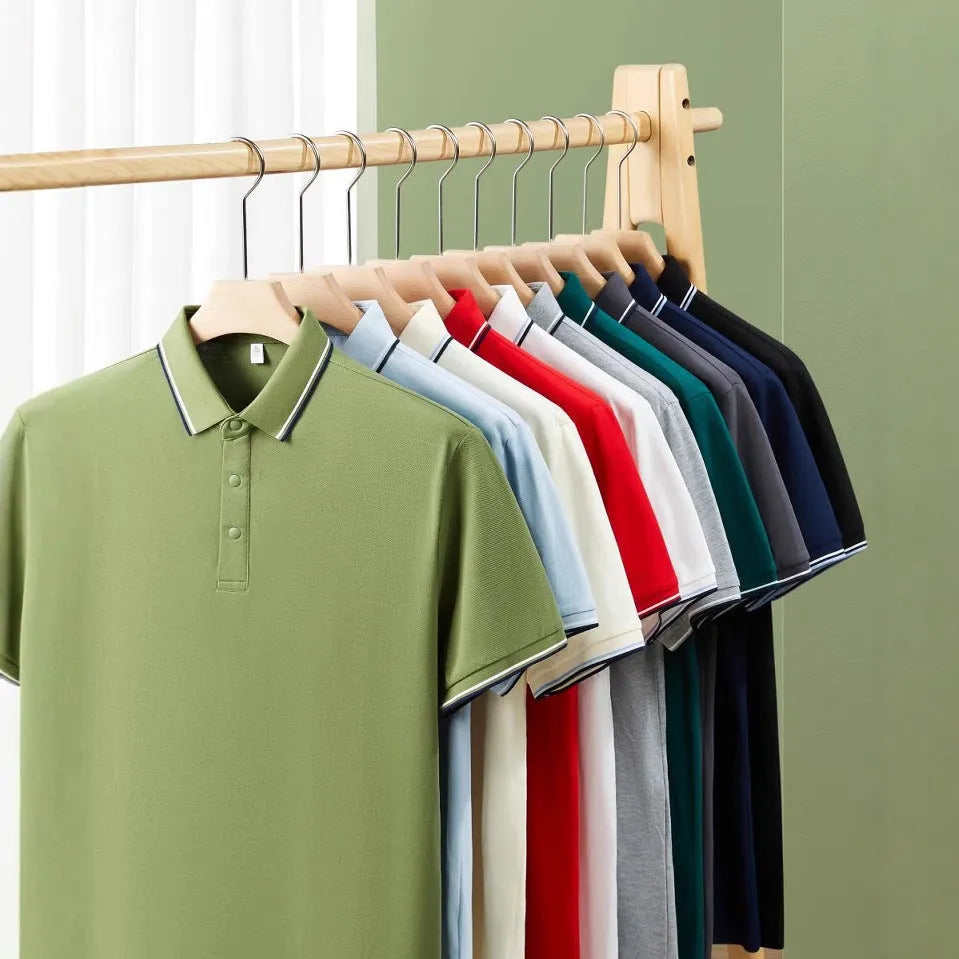 Pure cotton polo shirt with lapel collar in multiple colour options