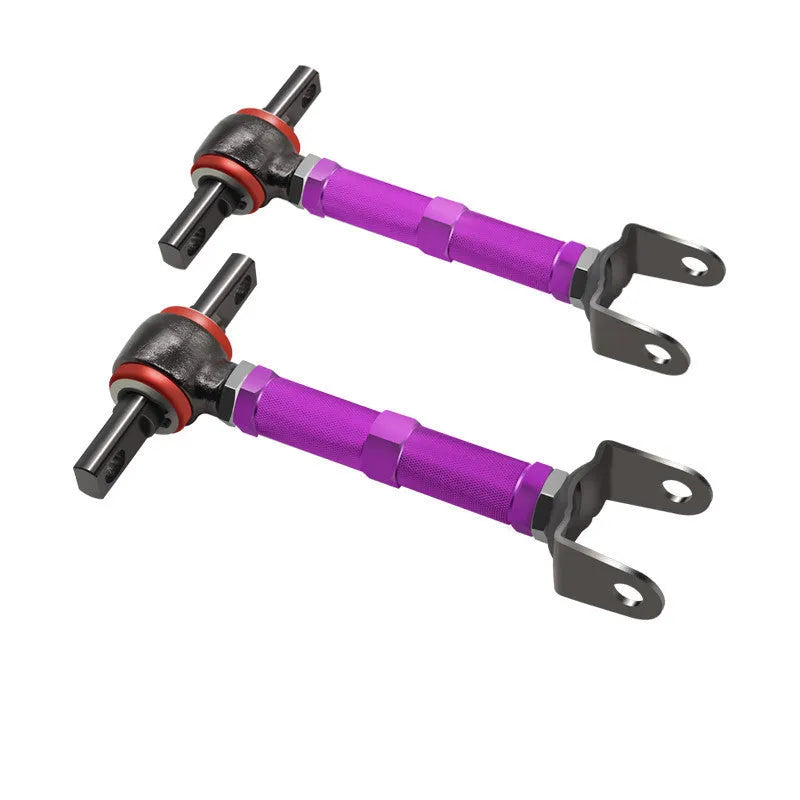 Blue aluminium alloy pull rod rear wheel recliner kit for Honda Civic EP3 suspension.