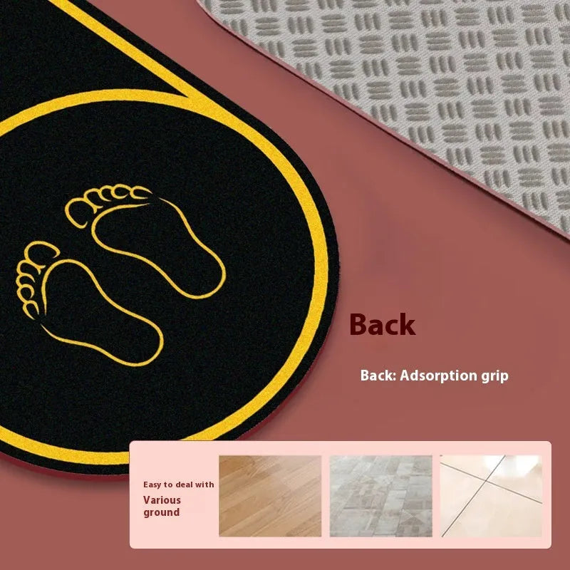 Faux leather yoga mat in black or pink, showing non-slip surface and 6mm thickness.