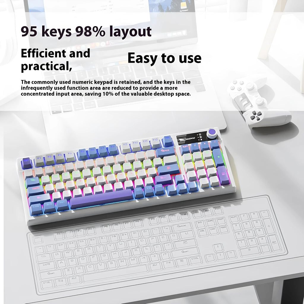 SK15 wired mechanical keyboard for notebook computers in Autumn Water Blue colour with 1.5m cable