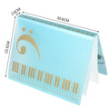 Piano music folder with transparent sleeves for sheet music inserts in ABS plastic