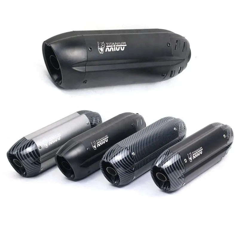 51mm stainless steel motorcycle exhaust pipe modification kit with small hexagonal connector and muffler