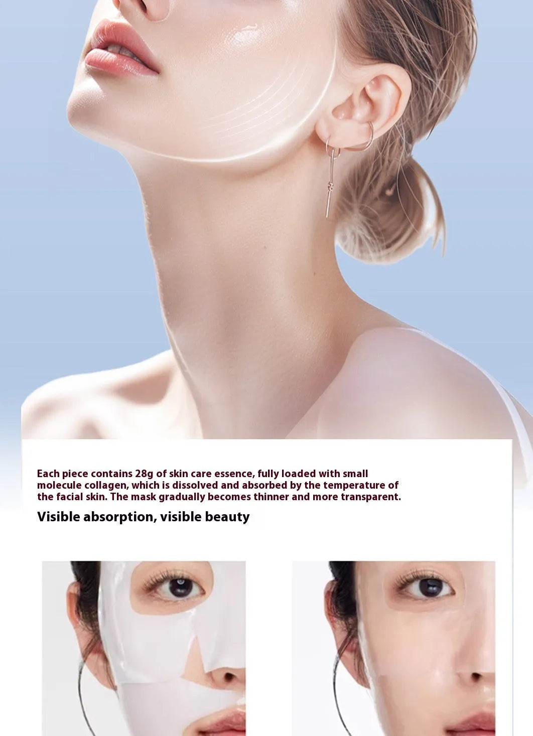 HANJILIAN box of five collagen facial mask sheets for autumn and winter moisturising