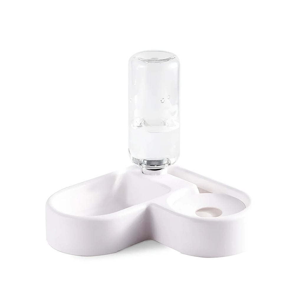 White automatic cat water fountain with pump and filter for indoor pet hydration
