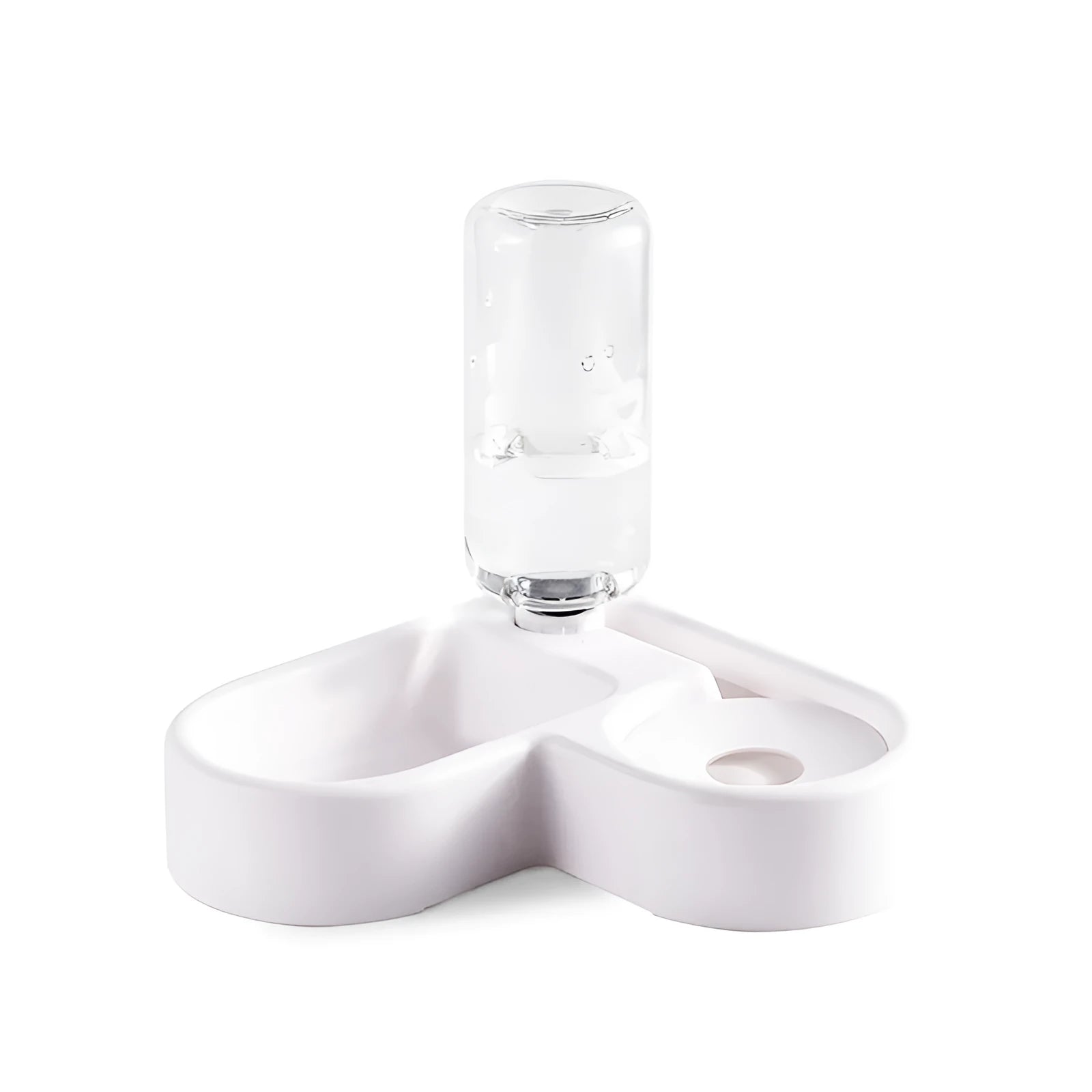White automatic cat water fountain with pump and filter for indoor pet hydration