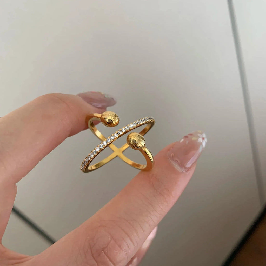 Retro brushed copper geometric planet scarf buckle ring with open mouth design on a scarf