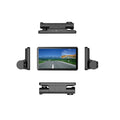 Black three-lens dashcam with 4-inch touch screen for front and rear vehicle recording