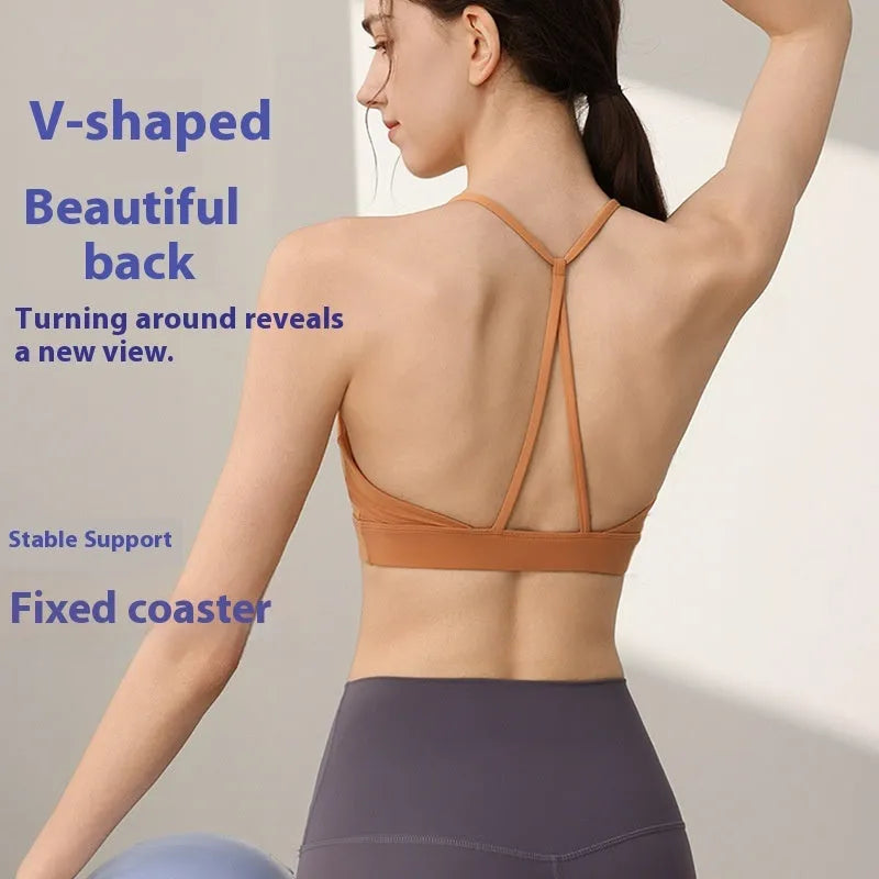 Women's nylon sports vest with fixed double shoulder straps in various colours for athletic activities