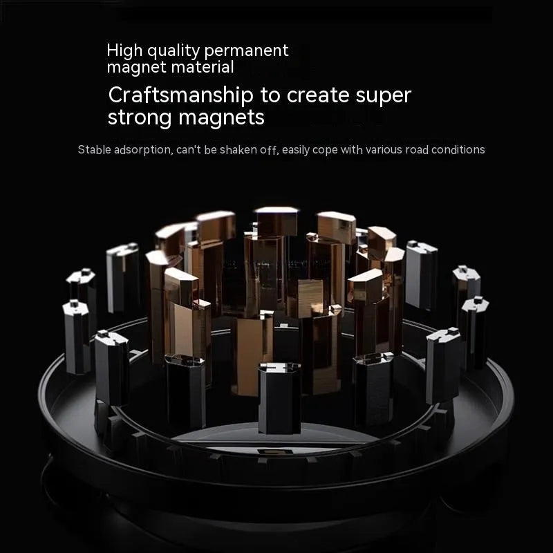 Qian colour all-metal magnetic car phone mount with foldable bracket on dashboard