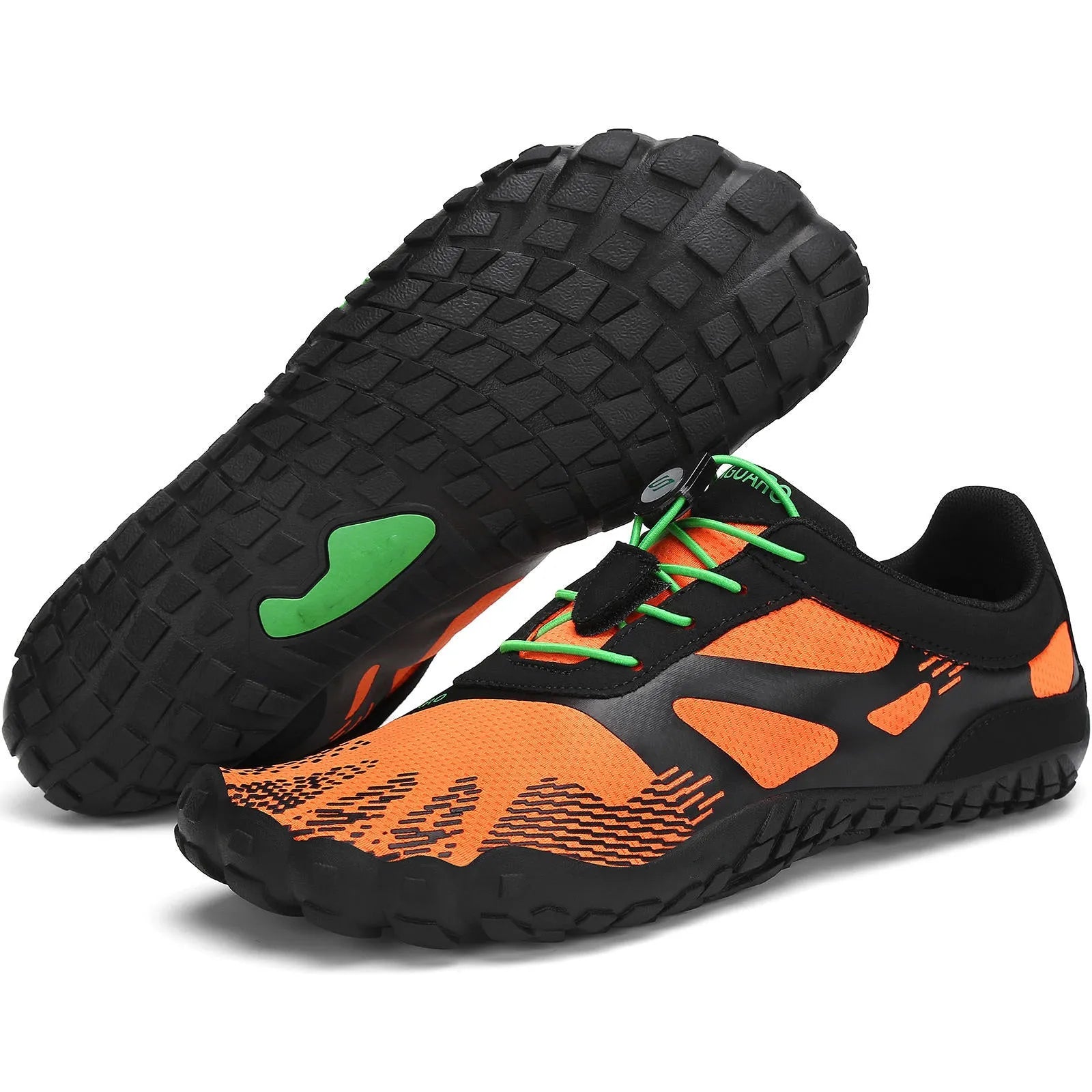Men's rubber mesh water sports shoes in black with lace-up closure and rubber outsole